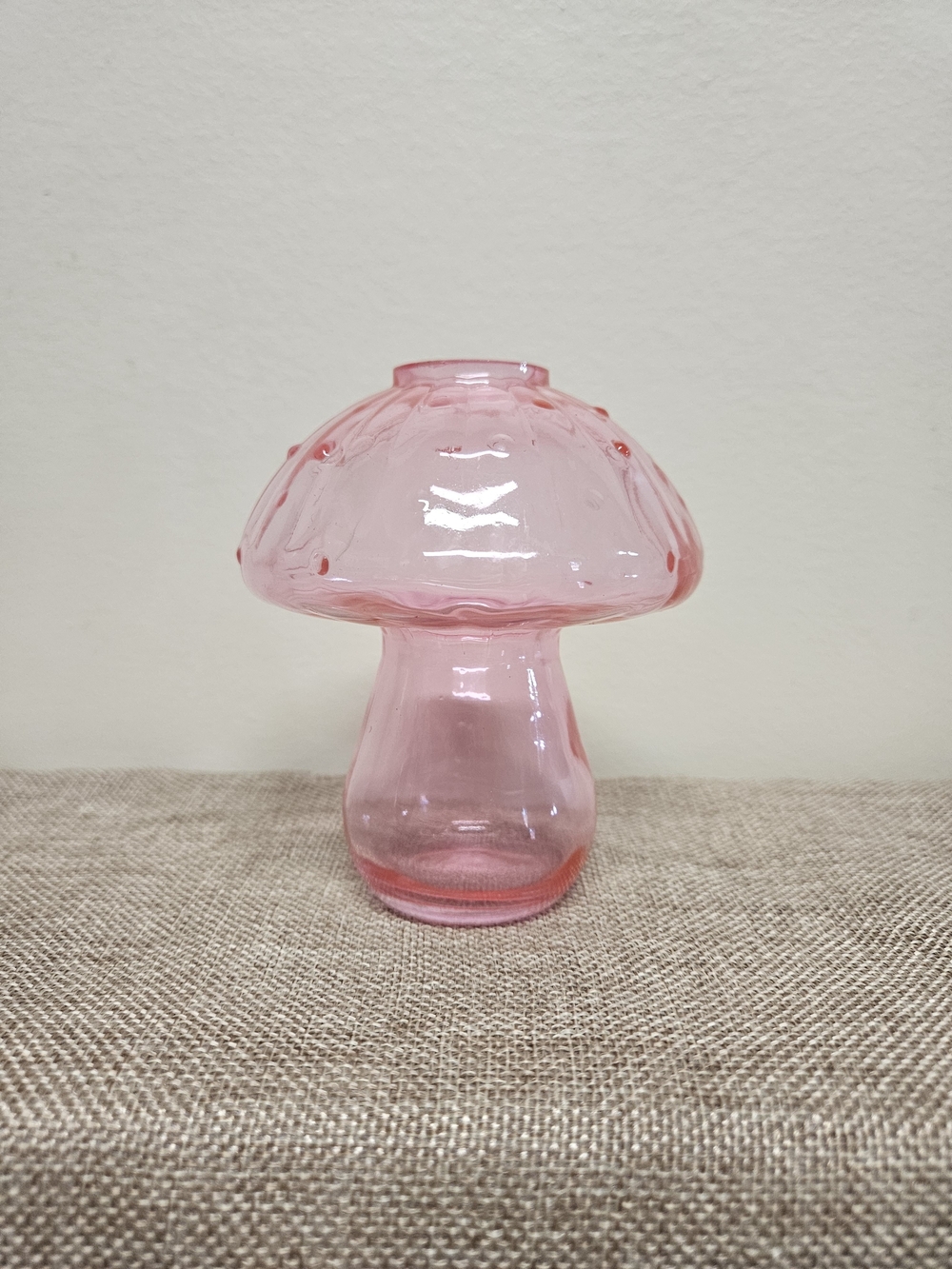 Pink Glass Mushroom Vase